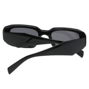 setigblom Trendy Y2K Rectangle Sunglasses for Women Men 90s Glasses Retro Shades Square Frame