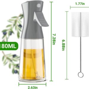 180ml Glass Olive Oil Sprayer, Oil Sprayer with Brush for Cooking - Thick Glass, Strong Spray Force, Kitchen Gadgets Accessories