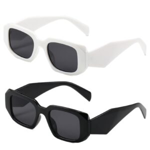 setigblom trendy y2k rectangle sunglasses for women men 90s glasses retro shades square frame