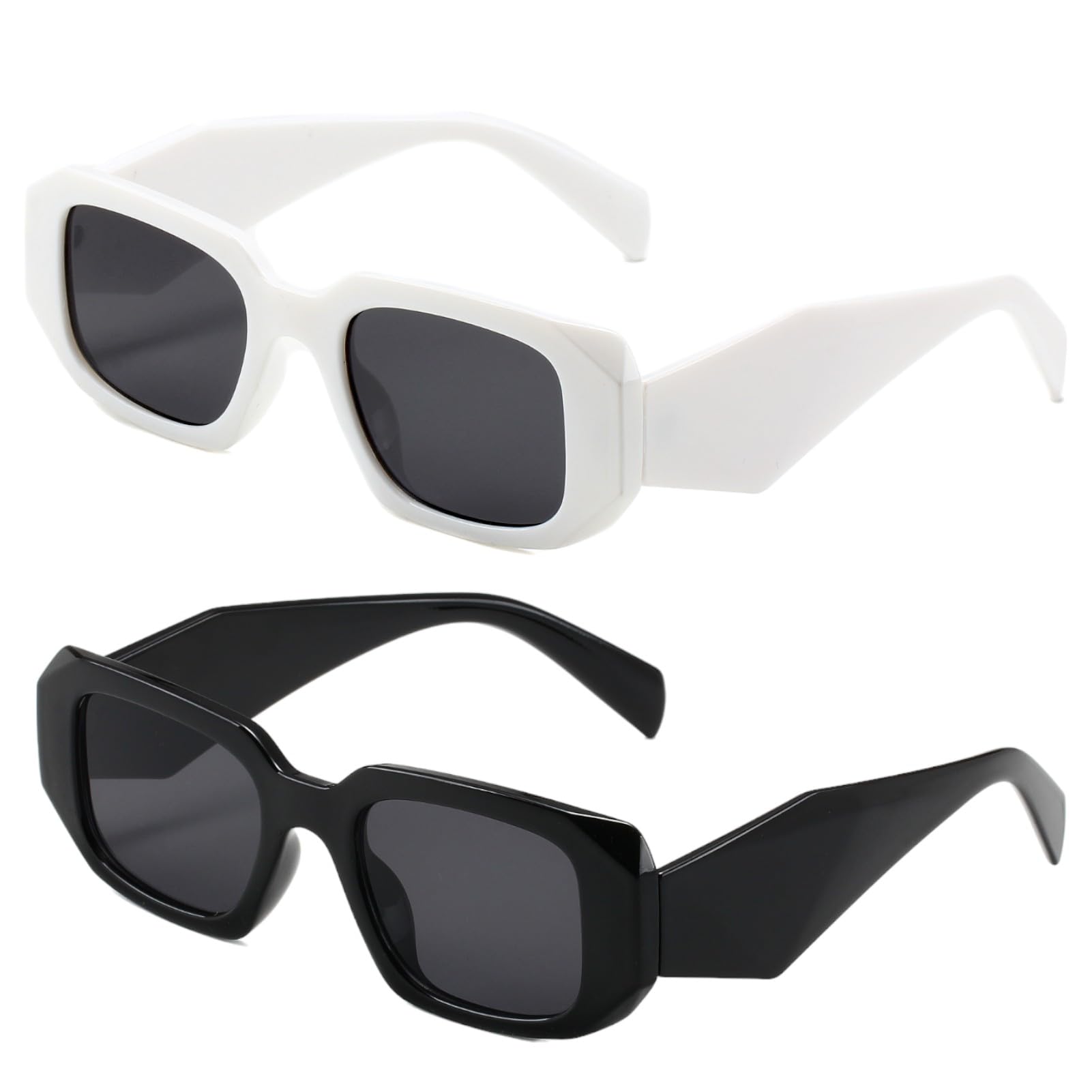 setigblom Trendy Y2K Rectangle Sunglasses for Women Men 90s Glasses Retro Shades Square Frame