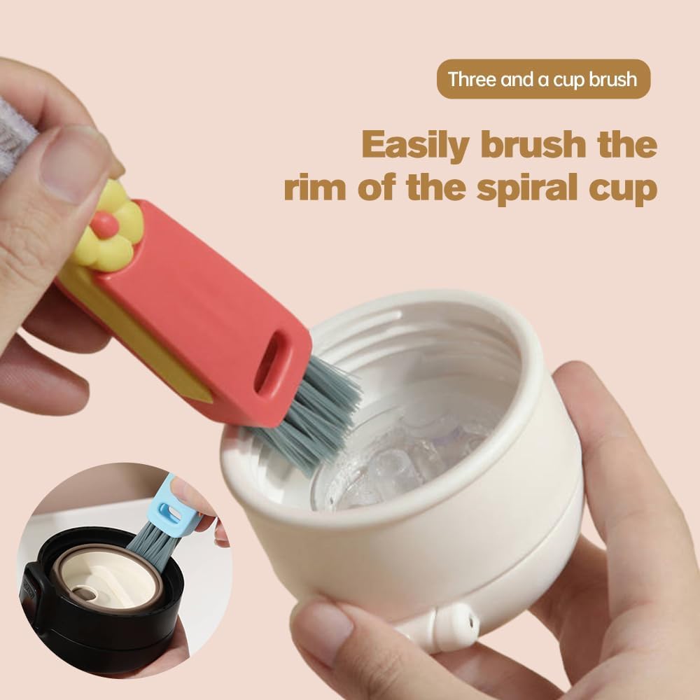 Generic 3 in 1 Cup Lid Cleaning Brush, Crevice Cleaning Brush for Bottle Gap Tight Spaces Cup, Multifunctional Cleaning Brush Portable Cup Lid Cleaner with Brush (3PCS), generally, FR46125