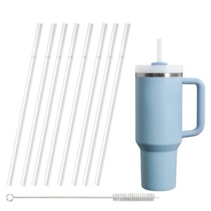 astra shop replacement straw set: 8 reusable straws + 1 cleaning brush for stanley & simple modern tumblers. eco-friendly, durable, and compatible with 40 oz and 30 oz cup tumblers.