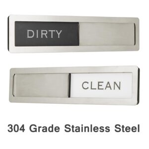 YEWGARB Dishwasher Magnet Clean Dirty Sign Premium Stainless Steel - Kitchen Organizers and Storage - Clean Dirty Magnet for Dishwasher