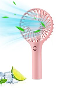 ambandier portable handheld fan, 3 speeds mini portable fan, powerful wind hand fan with large battery, battery operated small personal fan for indoor outdoor travel concert summer gift.