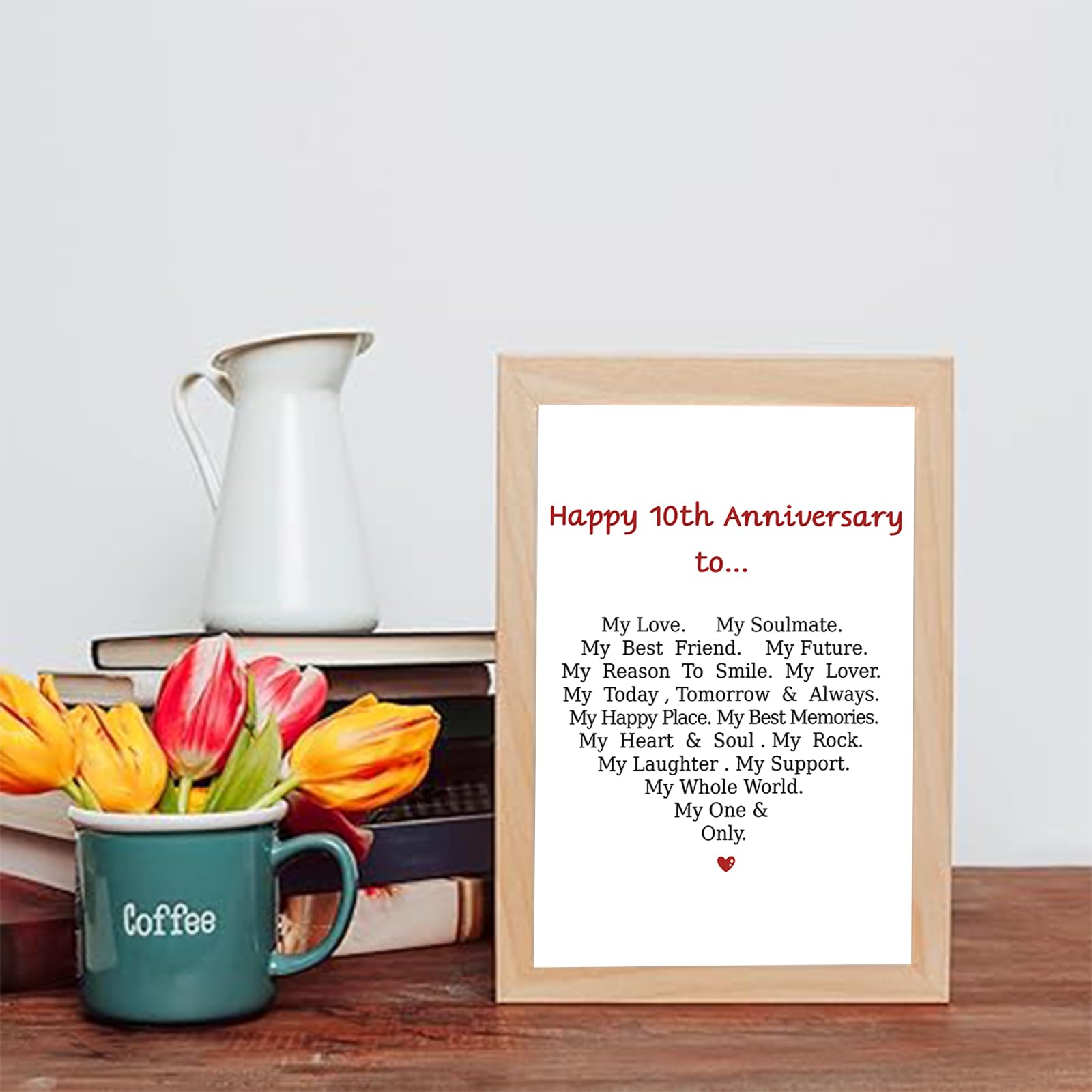 MQMRYeto Funny 10th Anniversary Card For Men Women, Sweet 10 Year Wedding Anniversary Card Decoration For Husband Wife, Romantic Gifts Idea For Boyfriend Girlfriend Couple