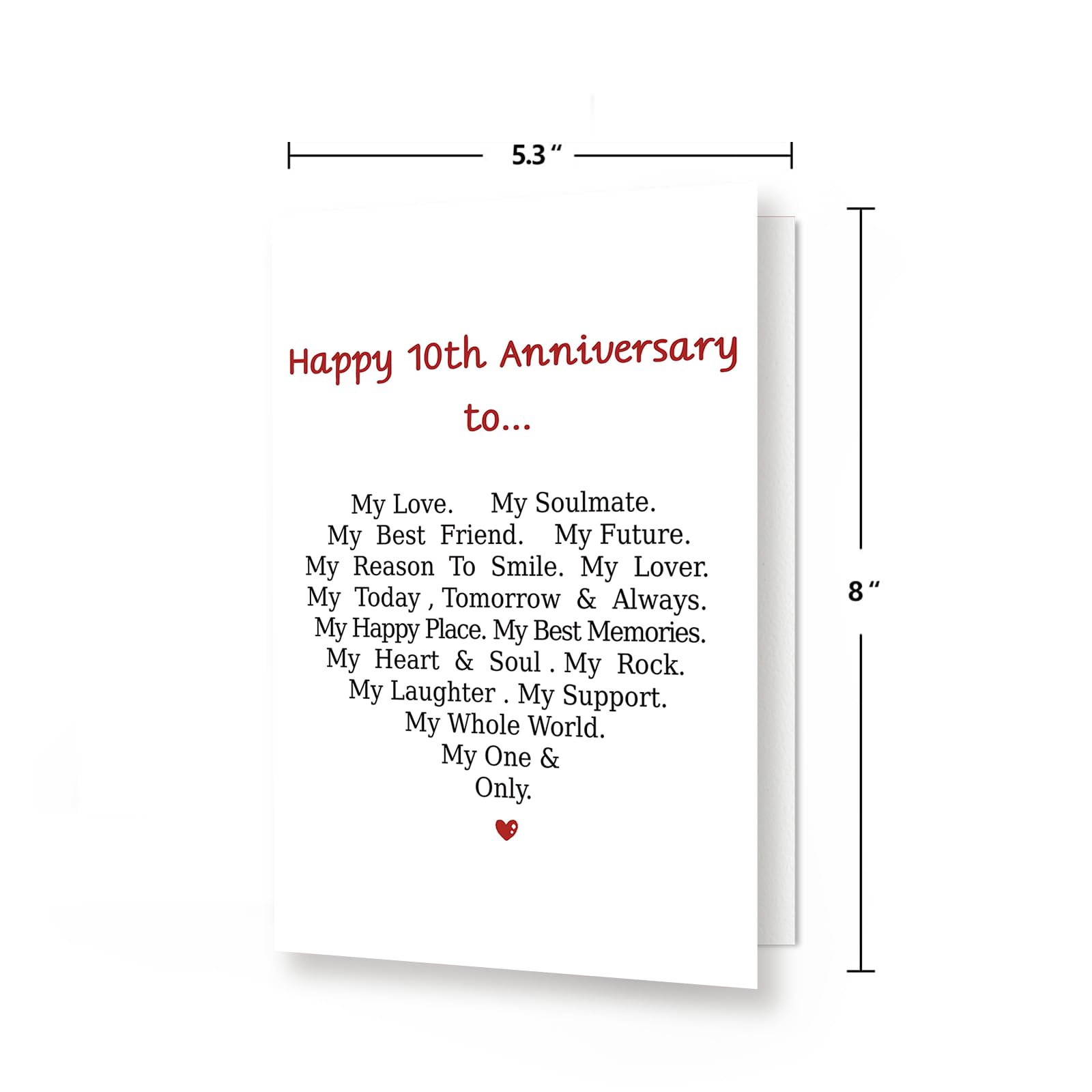 MQMRYeto Funny 10th Anniversary Card For Men Women, Sweet 10 Year Wedding Anniversary Card Decoration For Husband Wife, Romantic Gifts Idea For Boyfriend Girlfriend Couple