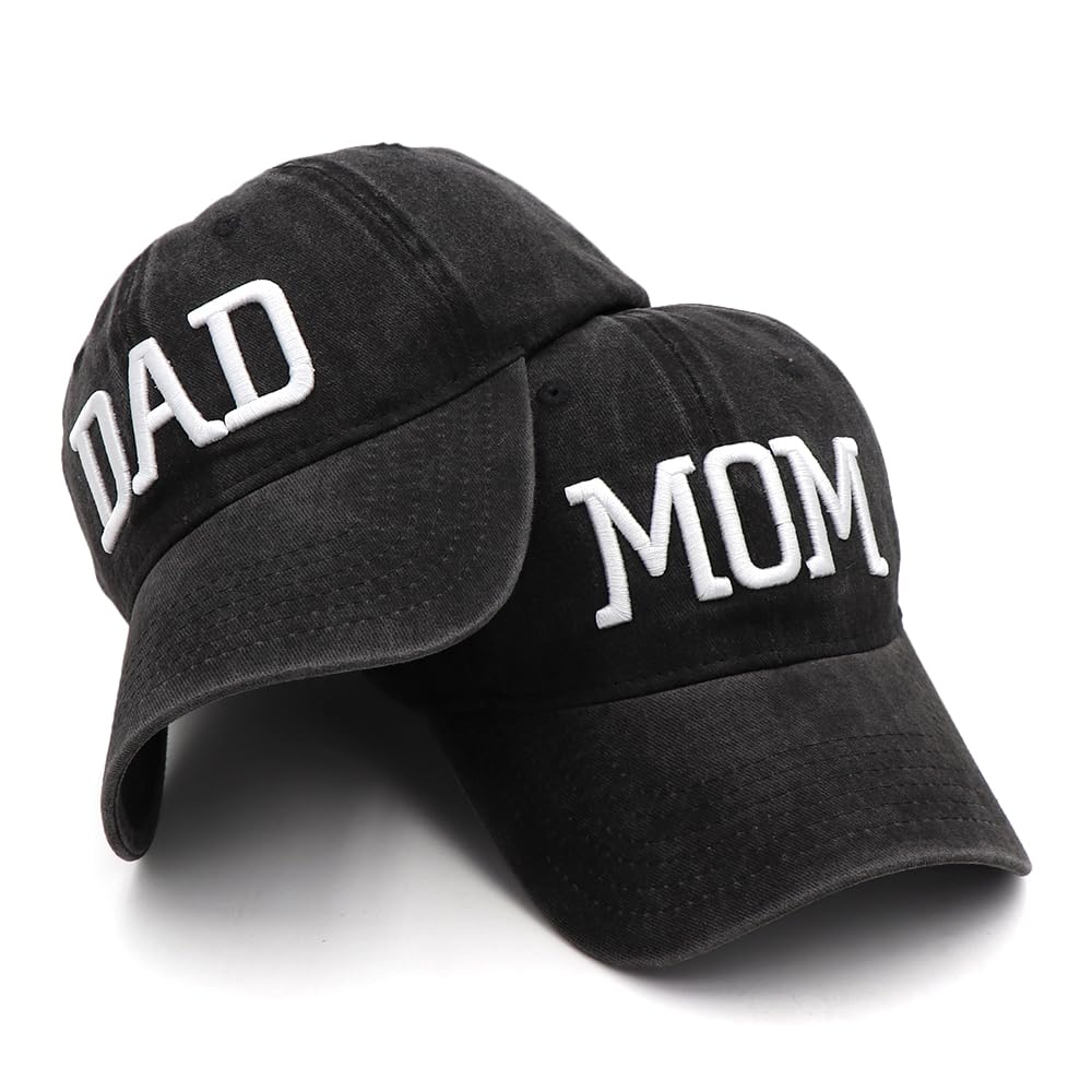 Dad and Mom Hats Fathers Day Mothers Day Mom Dad Gifts Embroidered Baseball Caps Gift for Parents Couple