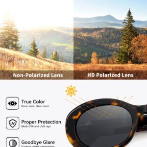 Mose Romano Retro Oval Sunglasses for Women Men Polarized Handmade Acetate Women's Sunglasses Trendy