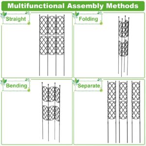 Garden Trellis for Climbing Plants, Deaunbr Plant Support Obelisk Trellis Garden Trellises for Vines, Flowers Stands, Raised Bed, Outdoor & Indoor Potted Plants, Tomato, Rose, Cucumber, Pea, Clematis