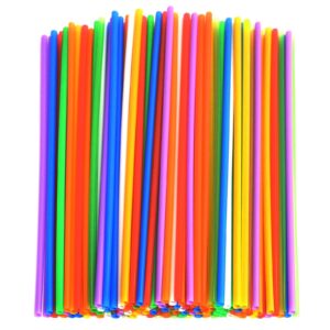 songnass [100 pack] 10.3" high long plastic straws,disposable drinking straws - assorted colors for home use milk juice drink