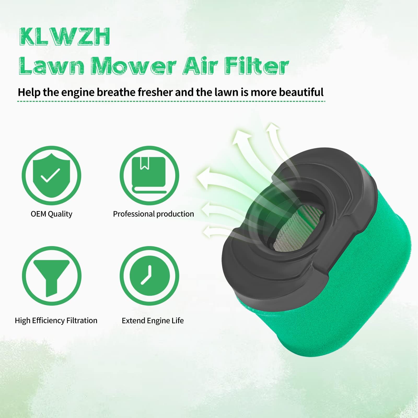 KLWZH 792105 Air Filter for 792105 276890 4163205 4163206 44H777 44M777 44P777 LA165 D160 D170 Z245 Lawn Mower Air Filter with Pre Filter