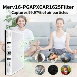 Upgraded PGAPXCAR1625 Merv16 Replacement Filter, Compatible with Bryant/Carrier PGAPXCAR1625, AGAPXCAR1625-A02，PGAPXCAR1625-a02, PGAPXCAR1625-A01, AGAPXCAR1625 Filter(16x25x3in)-2 Pack