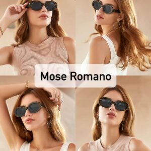 Mose Romano Retro Oval Sunglasses for Women Men Polarized Handmade Acetate Women's Sunglasses Trendy