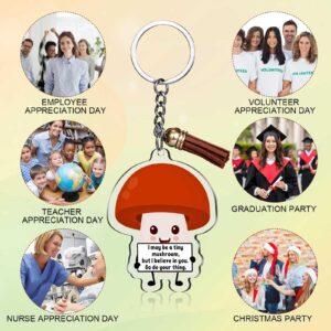 Siifert 20 Sets Emotional Support Keychain Bulk with Tassels Employee Appreciation Gift Acrylic Potato Pickle Mushroom Christmas Gift