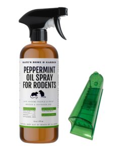 kate's home & garden peppermint oil spray for rodents, mice, squirrels with humane trap. rodent repellent indoor for car engines & outdoor (16oz, non toxic)