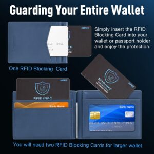 ANPKEC RFID Blocking Card, Contactless NFC Debit Credit Card Passport Protector for Men&Women, One Card Protects Entire Wallet/Purse, 5 Pack