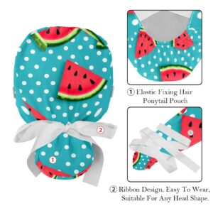 CWAGFEQZ 2-Pc Gourd-Shaped Working Cap,Fisherman Hat with Buttons and Cotton Sweatband,Polka Dot and Watermelon