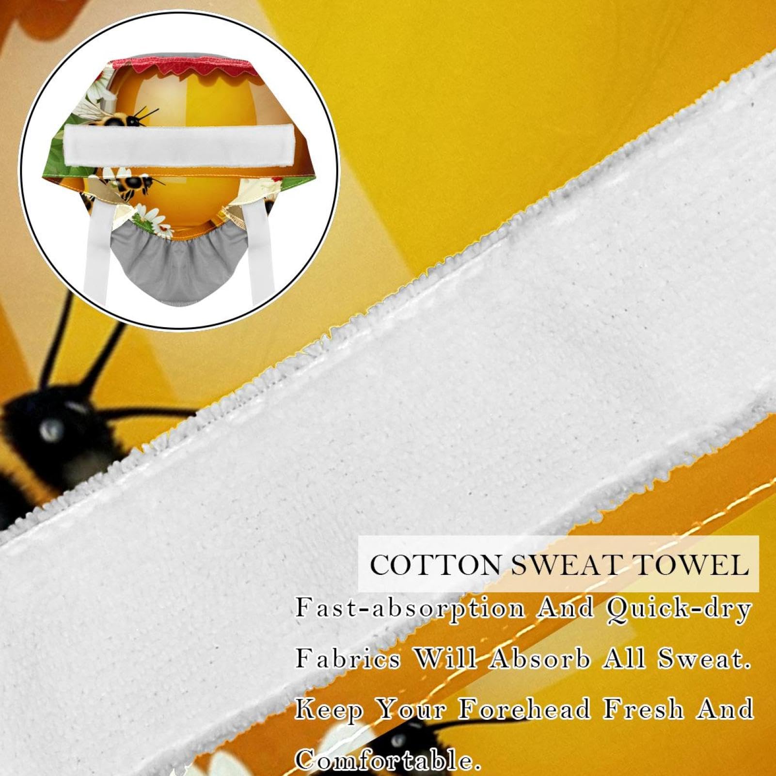 CWAGFEQZ 2-Pc Gourd-Shaped Working Cap,Fisherman Hat with Buttons and Cotton Sweatband,Honey Bee Flower