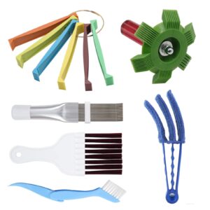 surephon 6 pcs air conditioning fin cleaner set, air conditioner fin comb straightener tool, hvac coil cleaning brush for ac radiator evaporator maintenance clean tool