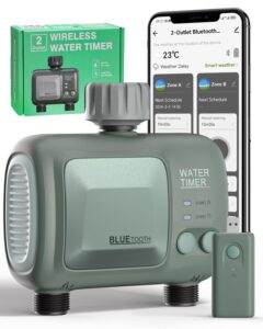 zefinot wifi water timer for garden hose - 2 zone hose timers for watering, 2 watering patterns, smart sprinkler timer system, irrigation timer compatible with alexa and google