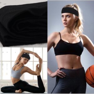 JOYOYO 3 Pack 9cm Unisex Headbands for Women's Hair Soft Stretchy Fabric Kylie Head Band Bandeaux Hair Accessories for Workout Gym Yoga Hair Band(Black)