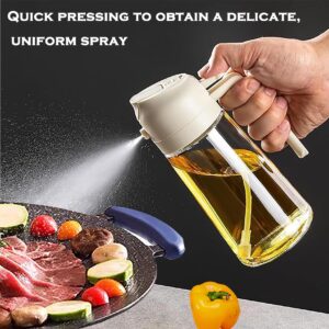 GLBEAR 16oz Olive Oil Dispenser, 2 in 1 Oil Sprayer for Cooking，470ml spray bottles，oil dispenser for kitchen，Salad,BBQ