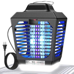 new fi bug zapper outdoor,two-color insect zapper with led light,waterproof mosquito killer,fly zapper,insect zapper outdoor indoor for home,kitchen,backyard,camping, brown