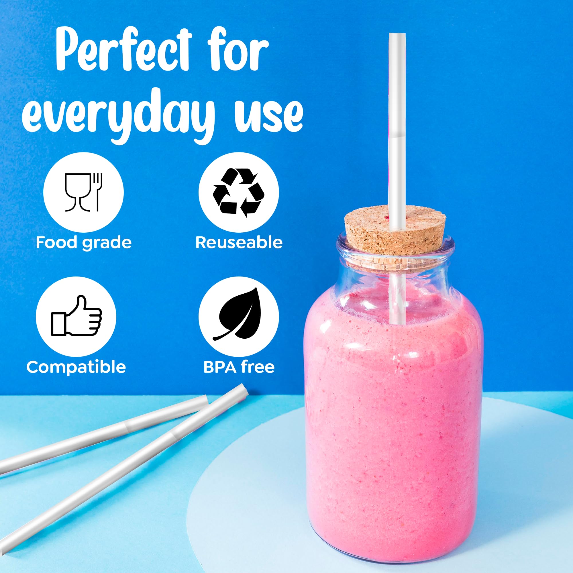 Astra Shop Replacement Straw Set: 8 Reusable Straws + 1 Cleaning Brush for Stanley & Simple Modern Tumblers. Eco-friendly, durable, and compatible with 40 oz and 30 oz Cup Tumblers.