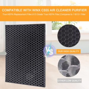 IZSOHHOME Compatible with Winx C555 Air Cleaner Purifier,116131 True HEPA Replacement Filter,H13 Grade True HEPA Filter,Compares to 116131 Filter I (2 Set)