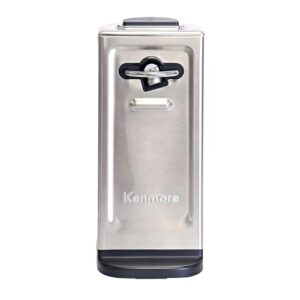 Kenmore Smooth Edge Electric Automatic Can Opener Extra-Tall Smooth-Touch Side-Cut Blade Easy Operation Opens Regular Pop-Top Cans Prevents Sharp Edges Silver Black