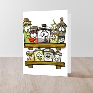 CafePress Kitchen Cooking Spice Rack Spice Lo Greeting Cards Folded Greeting Cards (10-pack) Matte