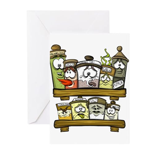 CafePress Kitchen Cooking Spice Rack Spice Lo Greeting Cards Folded Greeting Cards (10-pack) Glossy