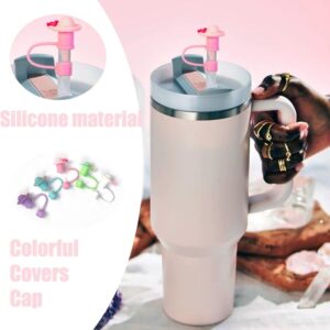 3 Pack Straw Covers Cover, Cute Hats Silicone Straw Covers, Butterfly Soft Straw Protectors with Butterfly Charm Stanley Cup Accessories for 10mm Straws