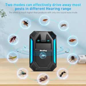 2024 Upgraded Version Ultrasonic Pest & Insect Repeller, Ultrasonic Repellent for Roach, Rodent, Mouse, Bugs, Mosquito, Mice, Spider, Ant,Electronic Plug in Pest Control,2 Mode Switching,6 Packs