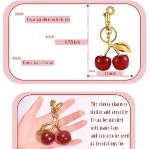 Lulupia Glitter Cherry Bag Charm,Cherry Keychain Charms Accessory for Purses Bags Handbags