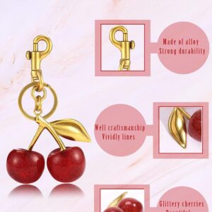 Lulupia Glitter Cherry Bag Charm,Cherry Keychain Charms Accessory for Purses Bags Handbags