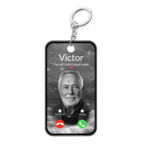 cupike personalized the call i wish i could take keychain - custom photo name memorial sympathy keepsake gift for loss of loved one (03-ladder)