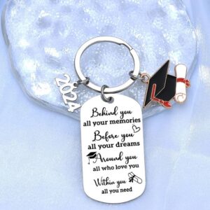 Covanlumci 2024 Graduation Keychain,Graduation Key Chain 2024,Class of 2024 Graduation Gifts for Seniors Students College Students High School Student(Silver)