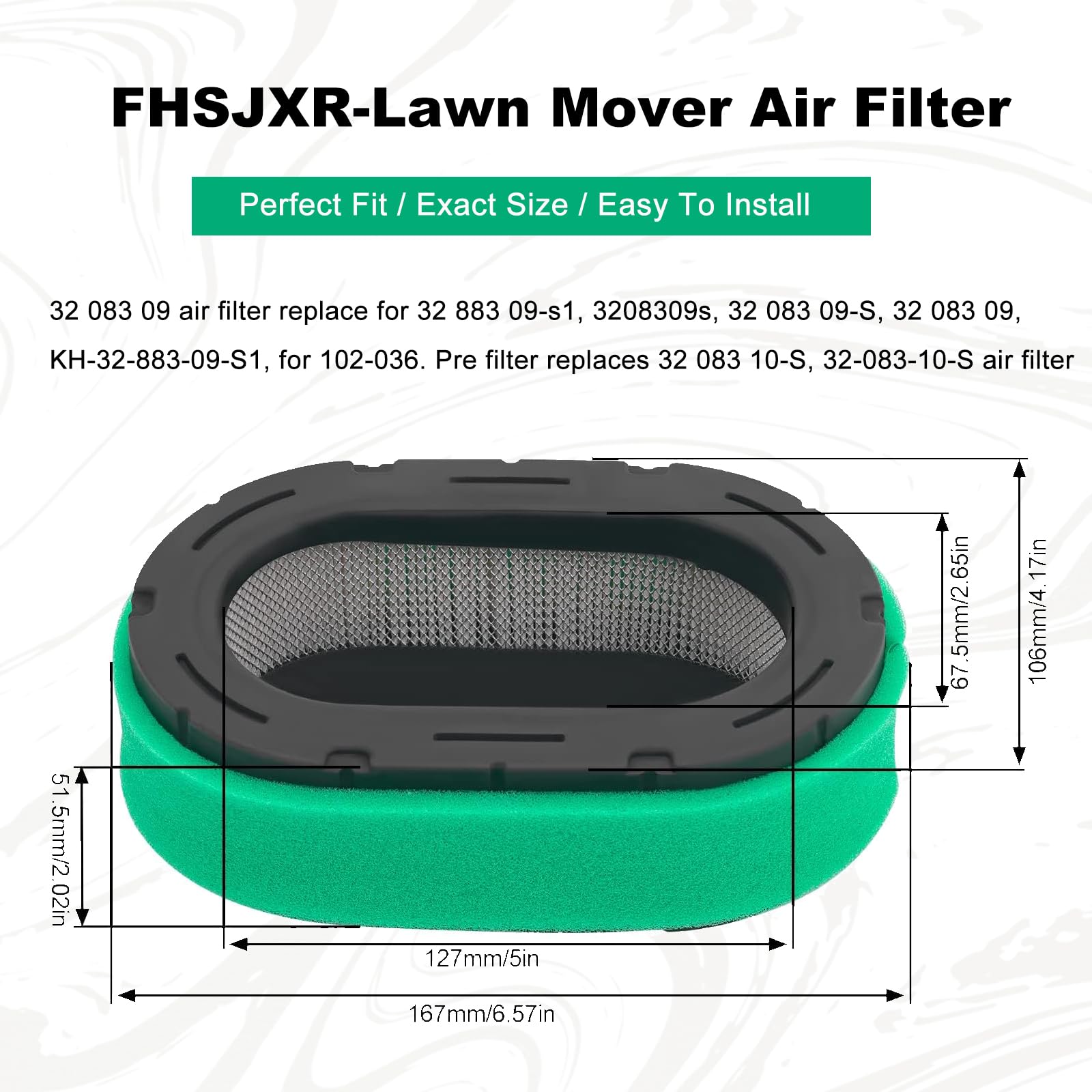 FHSJXR 32 083 09-S 32 883 09-S1 Air Filter for Kohler KT715 KT725 KT730 KT735 KT740 KT745 KT610 KT620 19HP-26HP Engine Cub Cadet XT1 XT2 Kohler 7000 series Lawn Mower Air Filter KH-32-883-09-S1