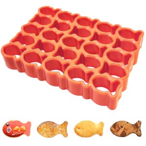 sidosir 25-cavity goldfish cracker cookie cutter, mini plastic fish biscuit cutter for tiny treats,fish shaped foods, cookies