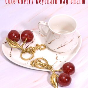 Lulupia Glitter Cherry Bag Charm,Cherry Keychain Charms Accessory for Purses Bags Handbags