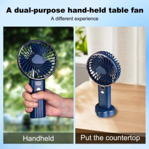 Coastacloud Portable Handheld Fan, 10000mAh Rechargeable Personal Fan, Mini Desk Fan with 5 Wind Speed, LCD Digital Display, Ultra Quiet, for Indoor, Outdoor, Office - Blue