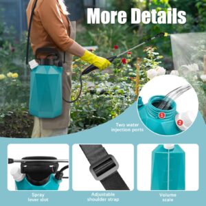 Battery Powered Garden Sprayer, Electric Pump Sprayer 1 Gallon with 3 Nozzles, USB Rechargeable Handle, Telescopic Wand, Portable Water Sprayer with Adjustable Shoulder Strap for Lawn and Garden