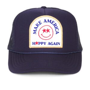 Friday Feelin' Make America Happy Again Men & Womens Trucker Hat - Mesh Snapback Baseball Caps-Navy