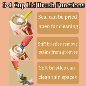 3Pcs 3 in 1 Bottle Gap & Cup Lid Cleaning Brush, 4Pcs Silicone Straw Toppers and 2Pcs Straw Cleaner Brushes for Tumbler, Water Bottle Cleaner Brush Set Kitchen Cleaning Tools Accessories