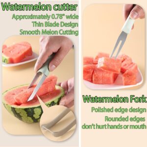 FANTEXY 3-in-1 Watermelon Fork Slicer Cutter，Stainless Steel Watermelon Popsicle Cutter Watermelon Cutter Slicer Tool Melon Cutter Knife Portability Fruit Fork for Camping Kitchen Gadgets