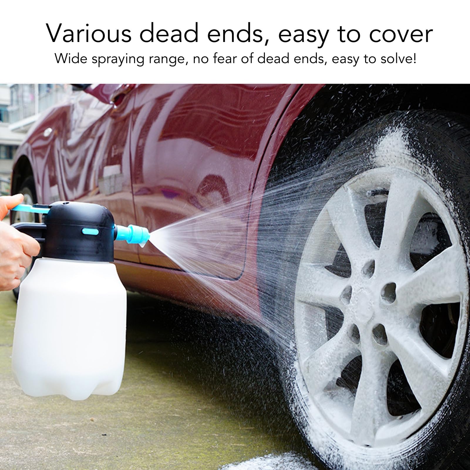 Handheld Foam Sprayer, 2000mAh 1.8L Cordless Pressurized PP Electric Foam Spray Bottle Foam Cannon for Car Washing Garden