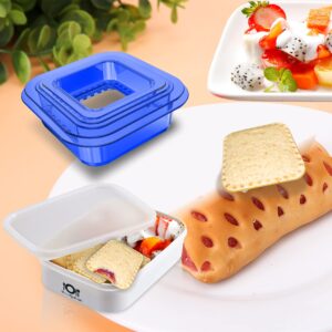 YUMKT Sandwich Cutter and Sealer,Cookie cutter Cool Sandwich Cutters for Kids Breakfast Sandwich Maker Cute Peanut Butter and Jelly Sandwiches DIY Lunchbox and Bento Box of Boys Girls (5, Blue Square)