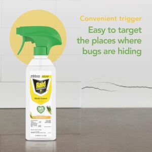 Raid Essentials Multi-Insect Killer Spray Bottle, Child and Pet Safe, for Indoor Use, Lemongrass Scent, 12 fl oz