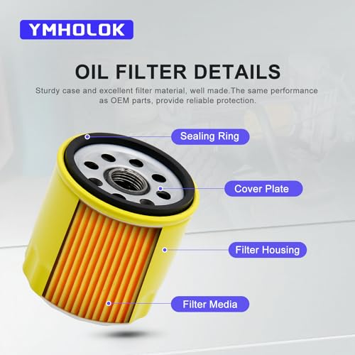 2PC 5205002 Oil Filter Fit for Kohler M18 M20 SV715 SV725 SV735 CV13S CV15S CV22S Engine 52 050 02 5205002S 52 050 02-S1 Oil Filter Lawn Mower/Tractor Extend Life Series Oil Filter